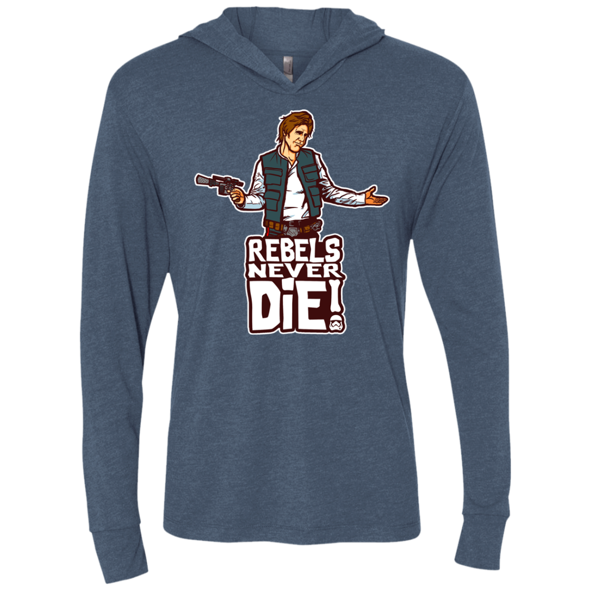 Rebels Never Die Triblend Long Sleeve Hoodie Tee
