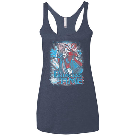 Princess Time Elsa Anna Women's Triblend Racerback Tank