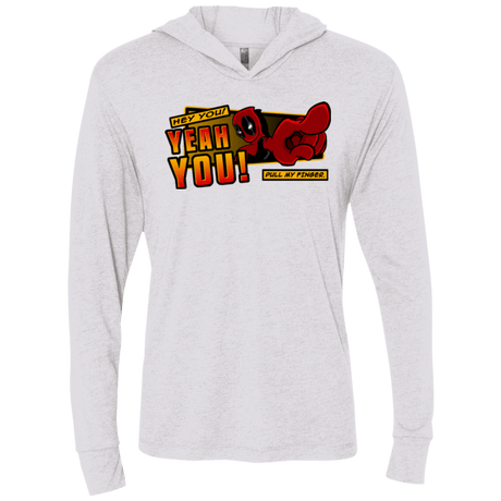 T-Shirts Heather White / X-Small Dead Pull Triblend Long Sleeve Hoodie Tee