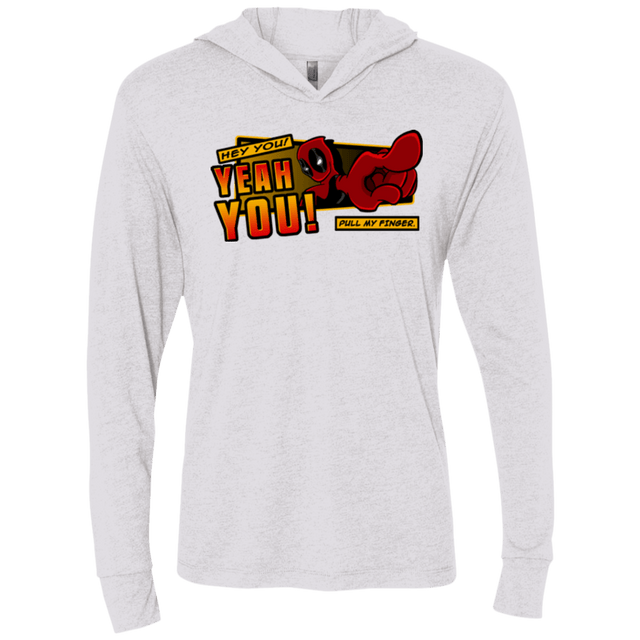 T-Shirts Heather White / X-Small Dead Pull Triblend Long Sleeve Hoodie Tee