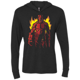 Red Hero Triblend Long Sleeve Hoodie Tee