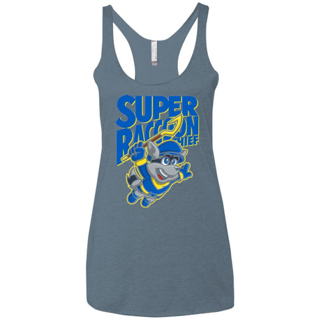 Super Racoon Thief Women's Triblend Racerback Tank