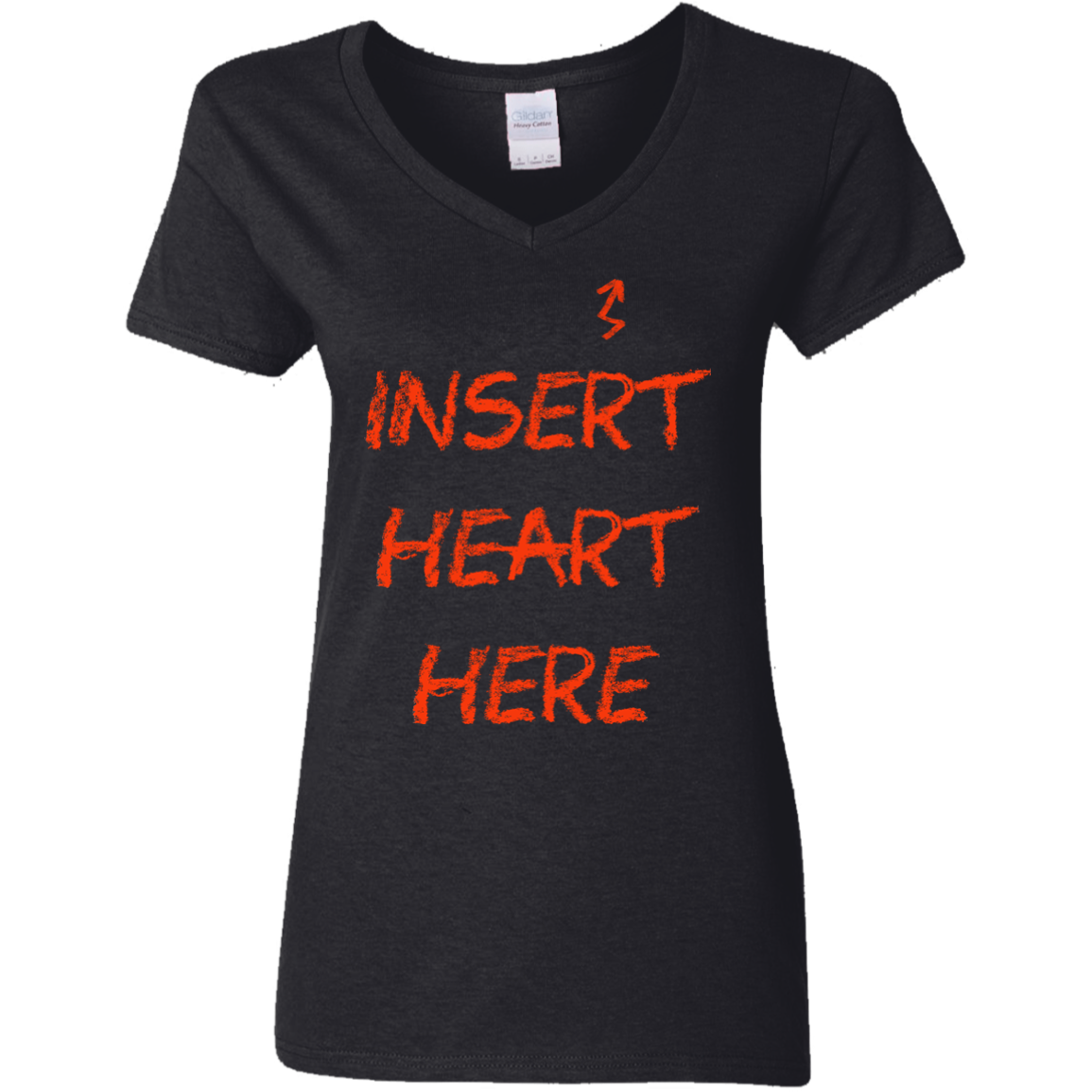 Insert Heart Here Women's V-Neck T-Shirt