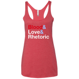 Blood Love Rhetoric Women's Triblend Racerback Tank