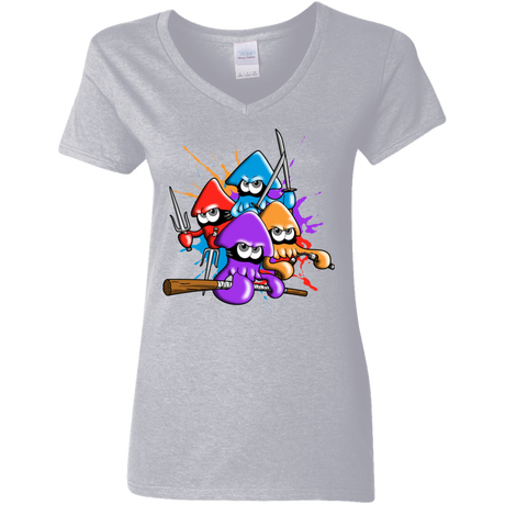 Teenage Mutant Ninja Squids Women's V-Neck T-Shirt