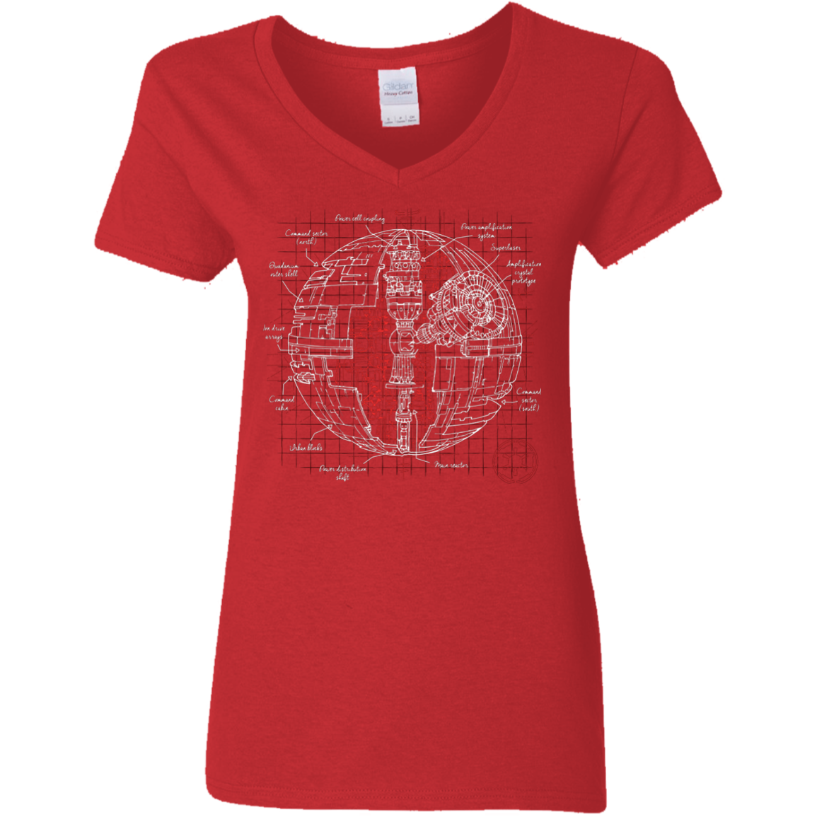 Death Star Plan Women's V-Neck T-Shirt