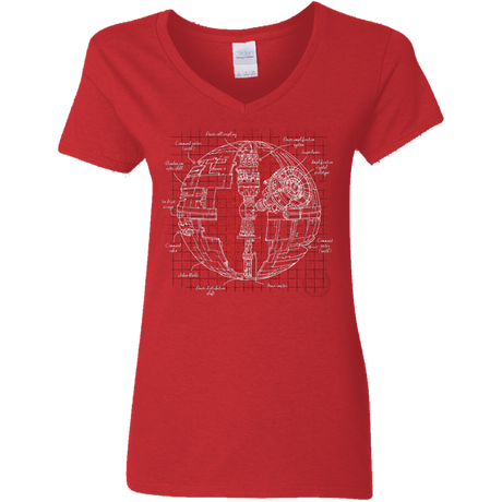 Death Star Plan Women's V-Neck T-Shirt