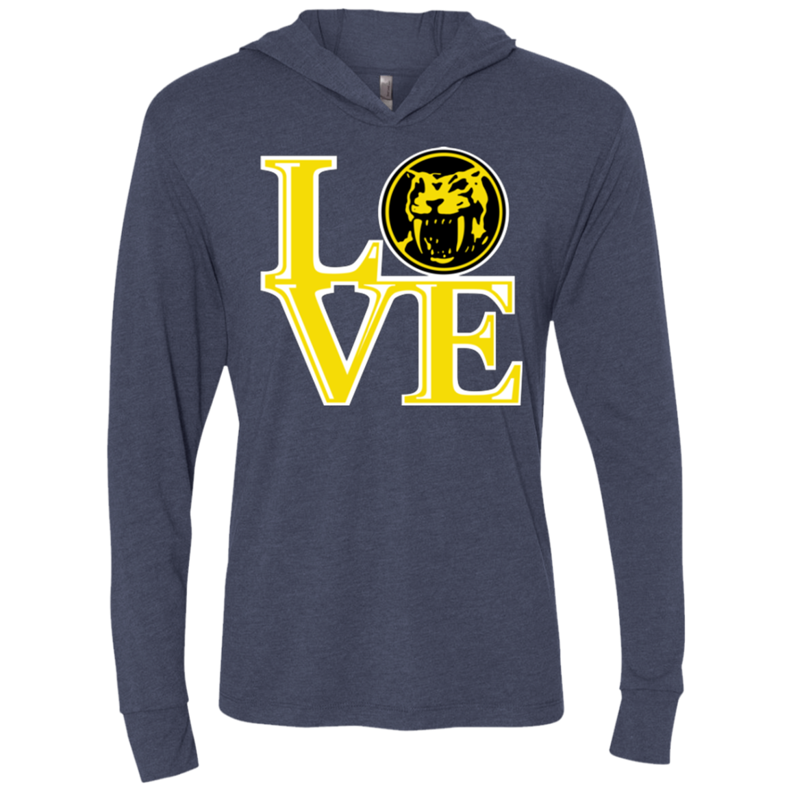 Yellow Ranger LOVE Triblend Long Sleeve Hoodie Tee