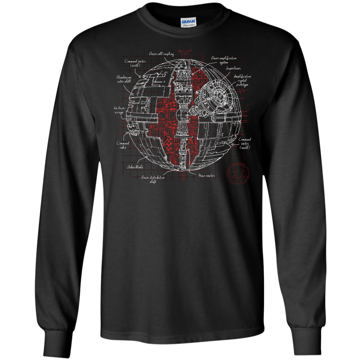 Death Star Plan Men's Long Sleeve T-Shirt