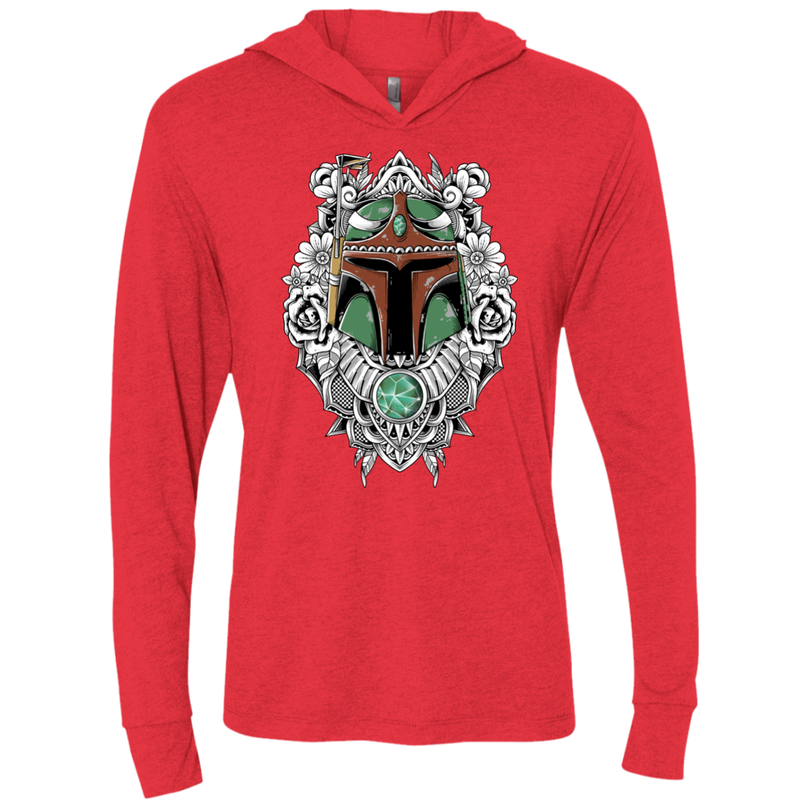 Mandalorian Warrior Triblend Long Sleeve Hoodie Tee