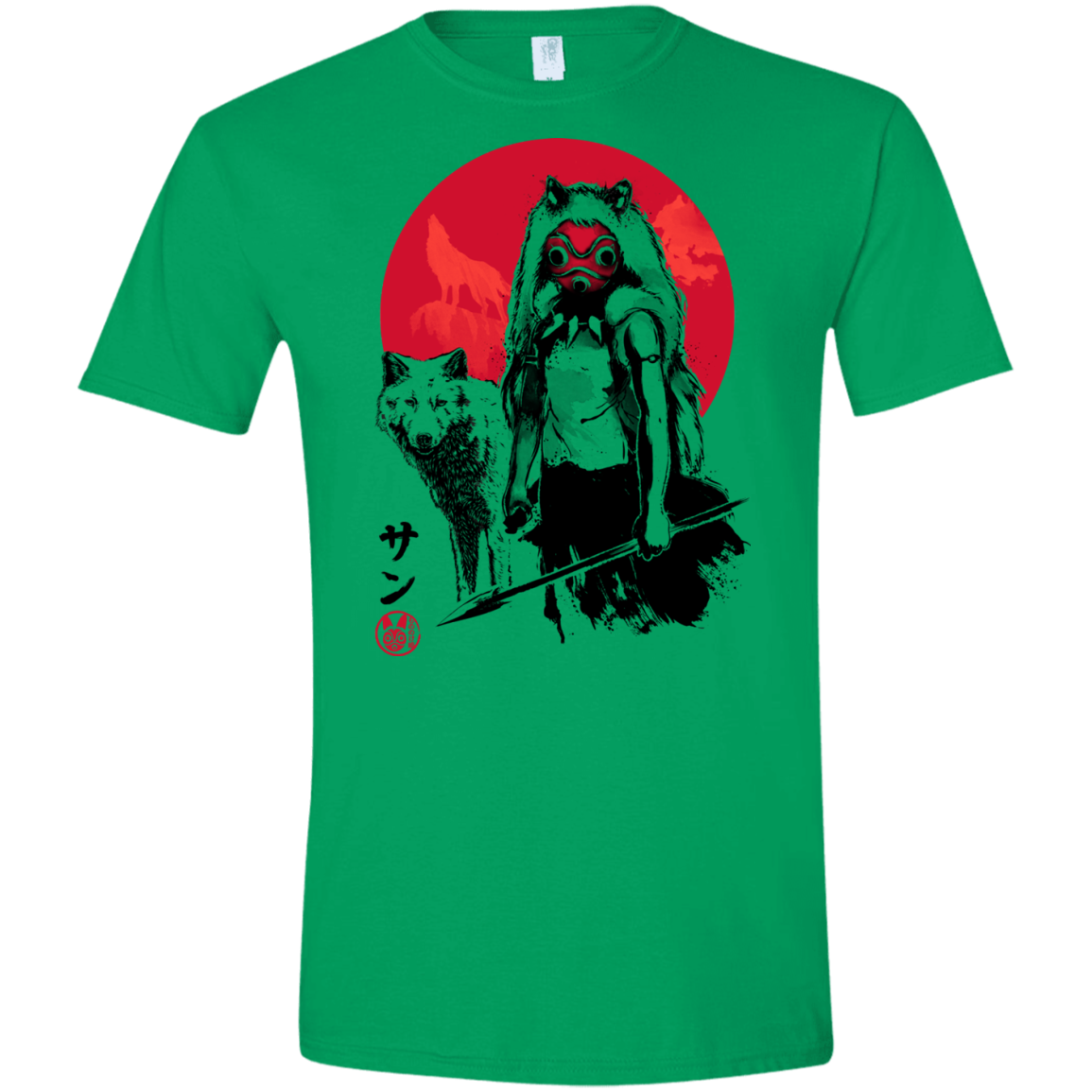 Wolf Girl sumi-e Men's Semi-Fitted Softstyle