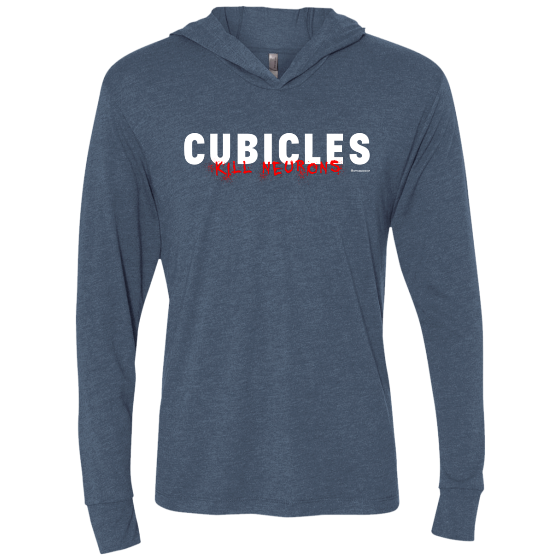 Cubicles Kill Neurons Triblend Long Sleeve Hoodie Tee
