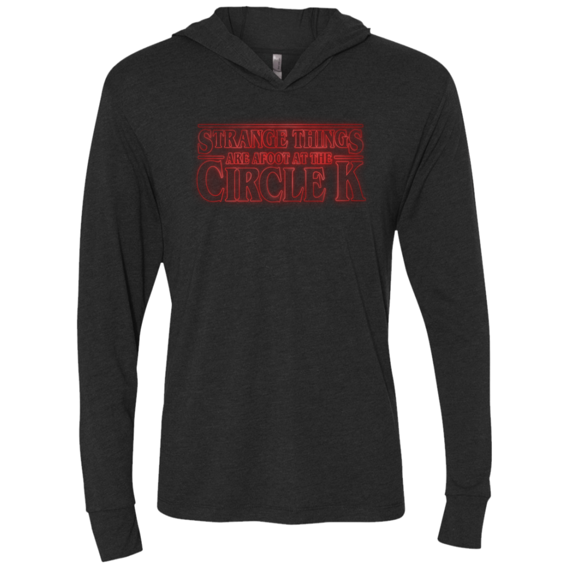 Strange Things Circle K Triblend Long Sleeve Hoodie Tee
