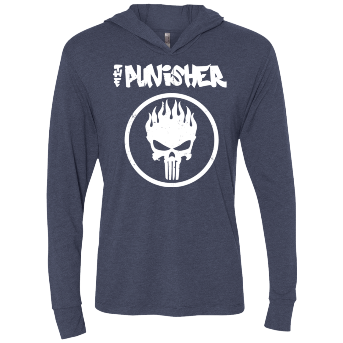 The Punisher Triblend Long Sleeve Hoodie Tee