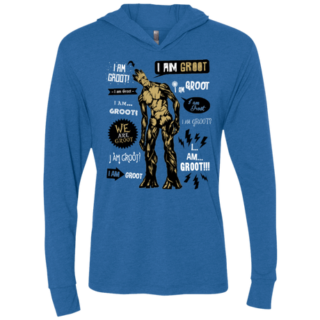 Groot Famous Quotes Triblend Long Sleeve Hoodie Tee