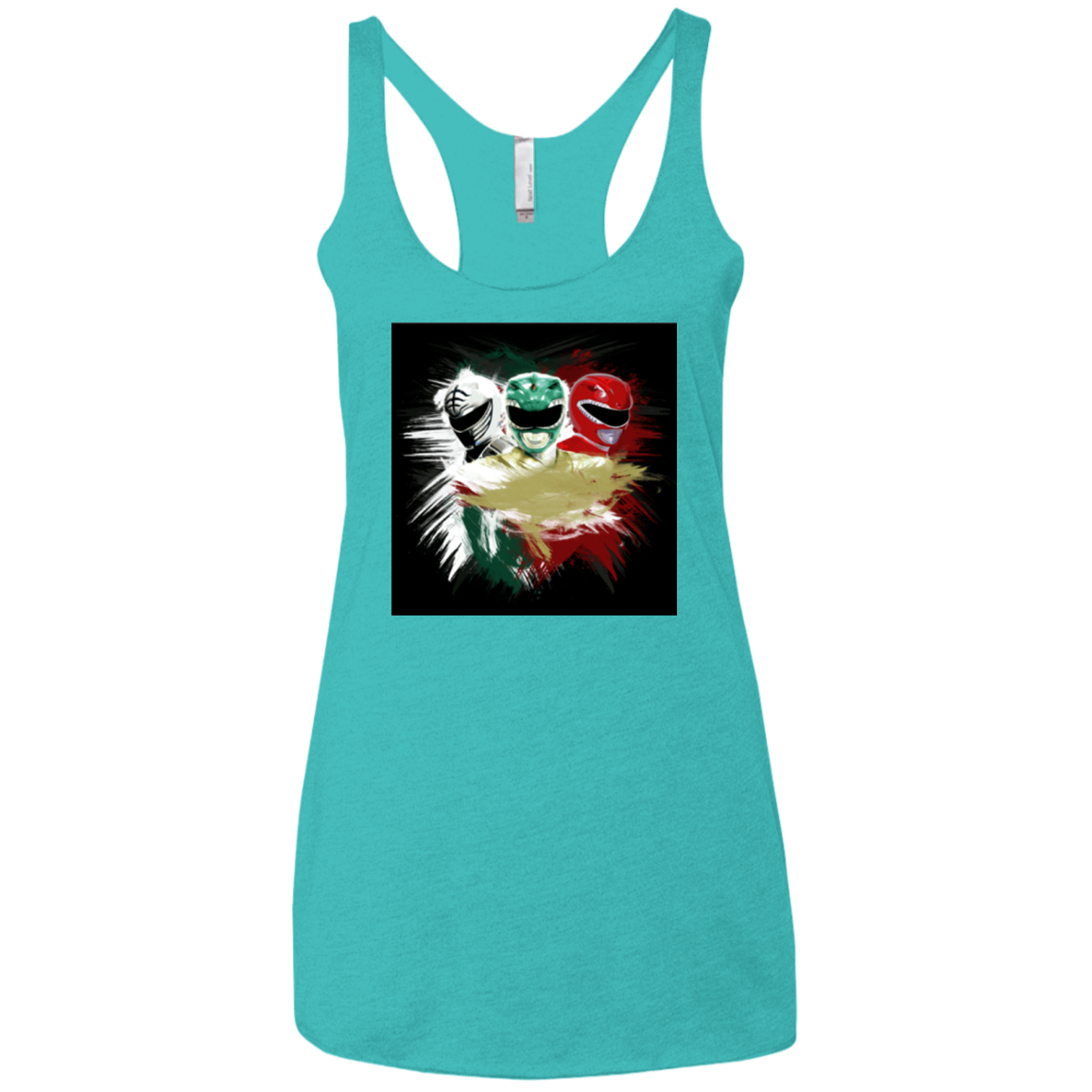 White Green Red Women's Triblend Racerback Tank