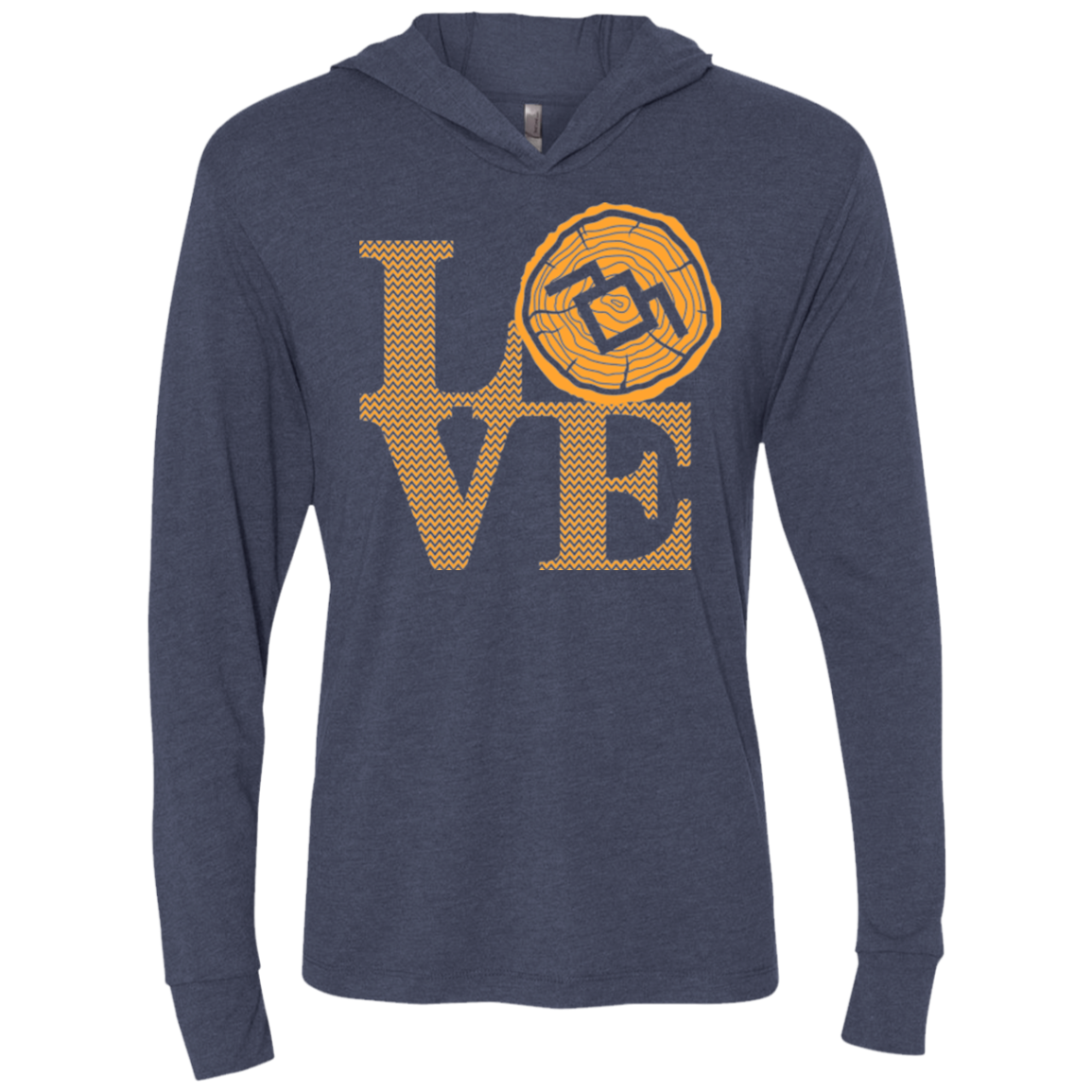 LOVE TWIN PEAKS Triblend Long Sleeve Hoodie Tee