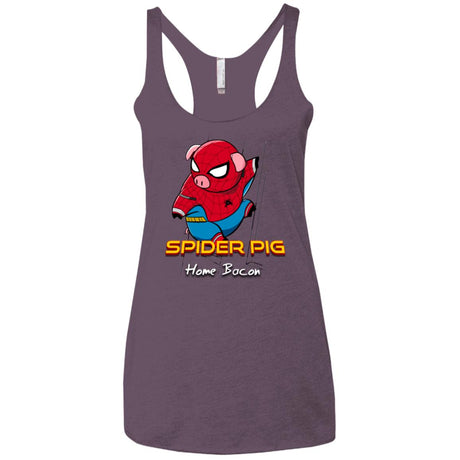 Spider Pig Build Line Women's Triblend Racerback Tank