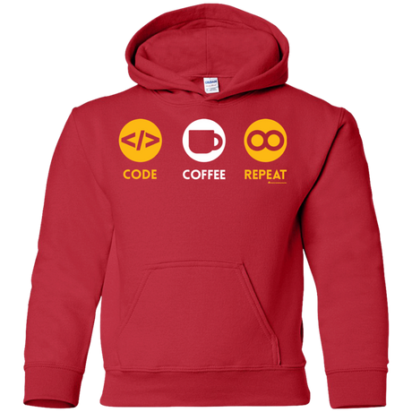 Code Coffee Repeat Youth Hoodie