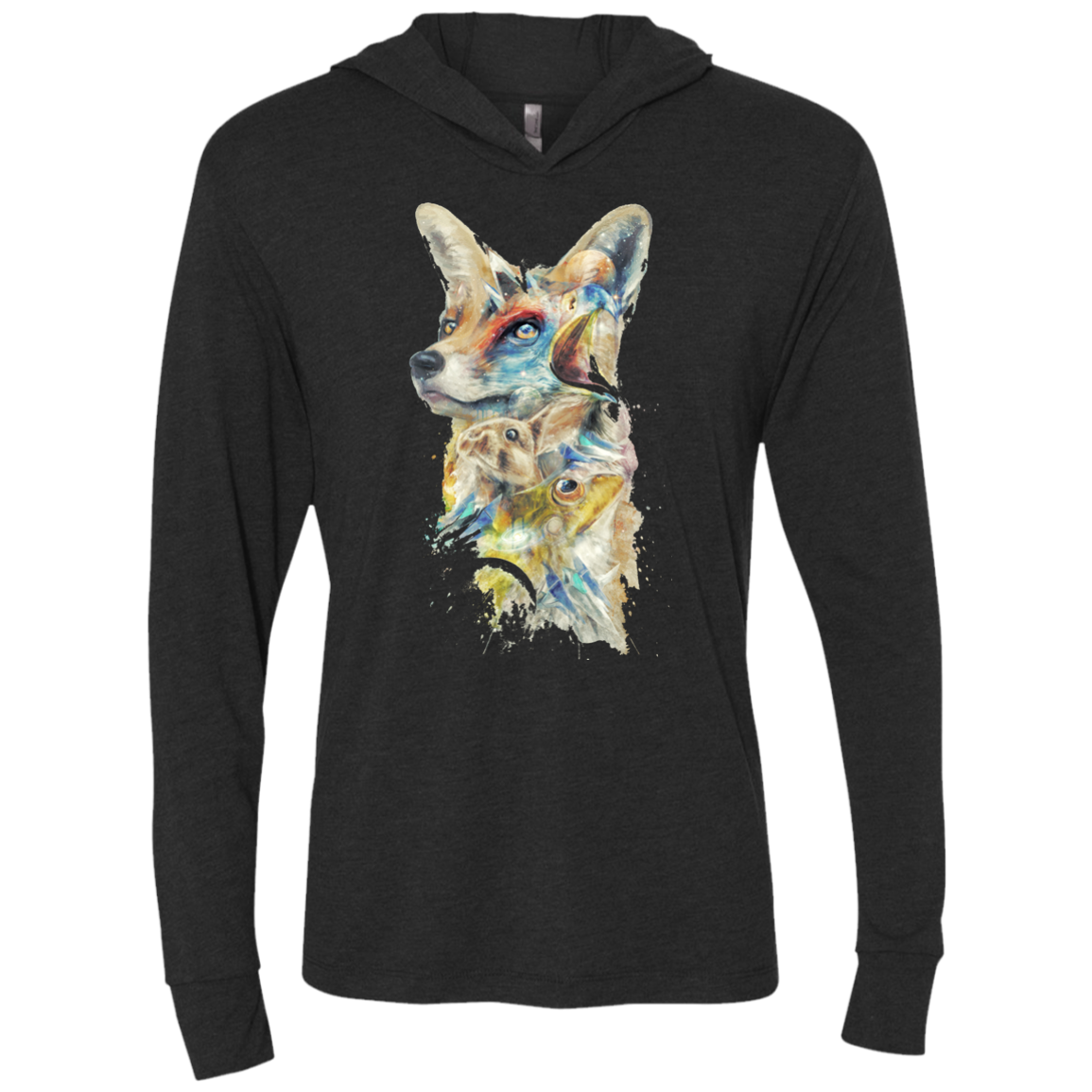 Heroes of Lylat Star Fox Triblend Long Sleeve Hoodie Tee