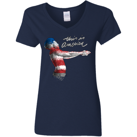 America Women's V-Neck T-Shirt