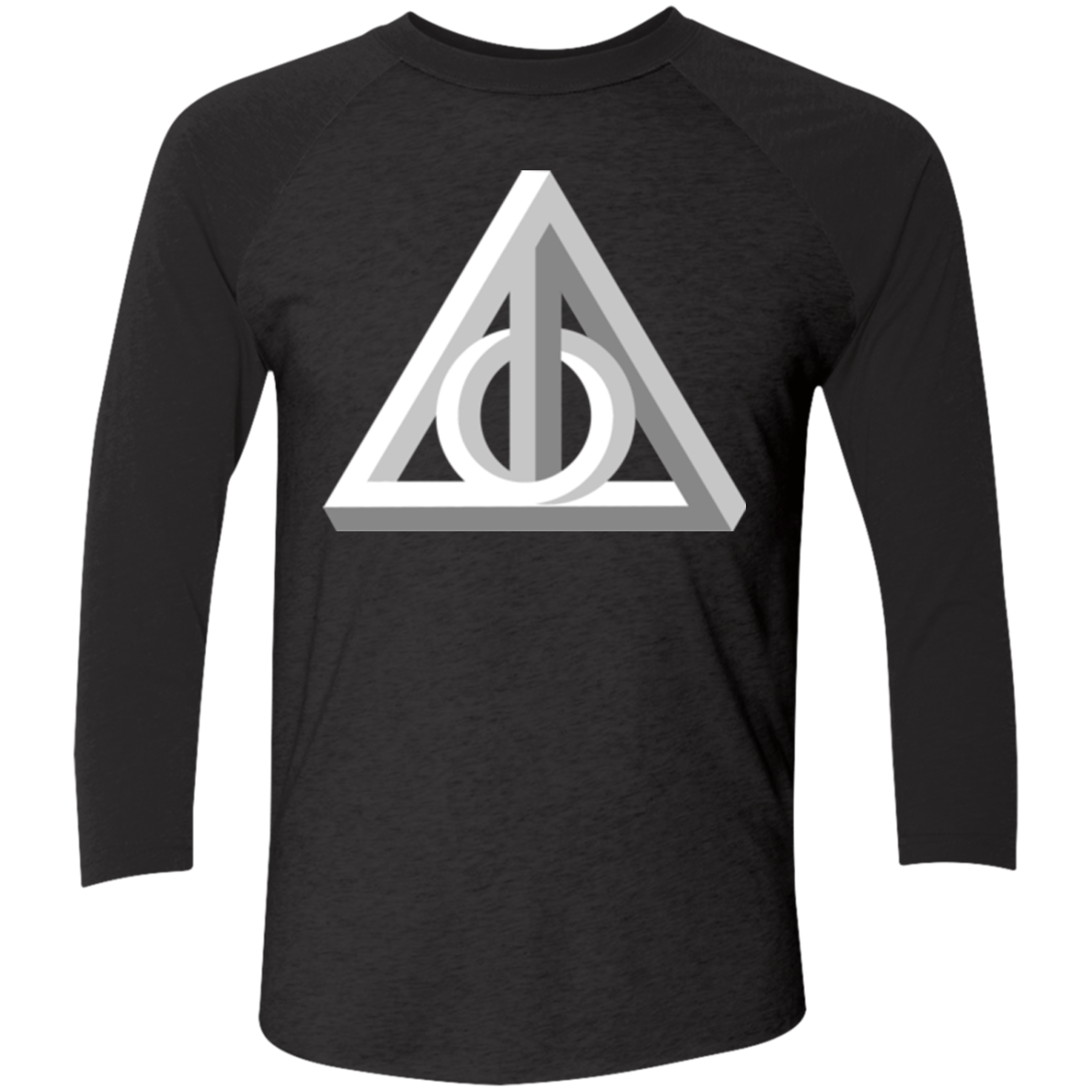 Deathly Impossible Hallows Men's Triblend 3/4 Sleeve