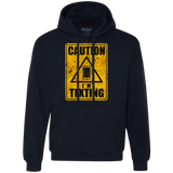 Caution I'm Texting Premium Fleece Hoodie