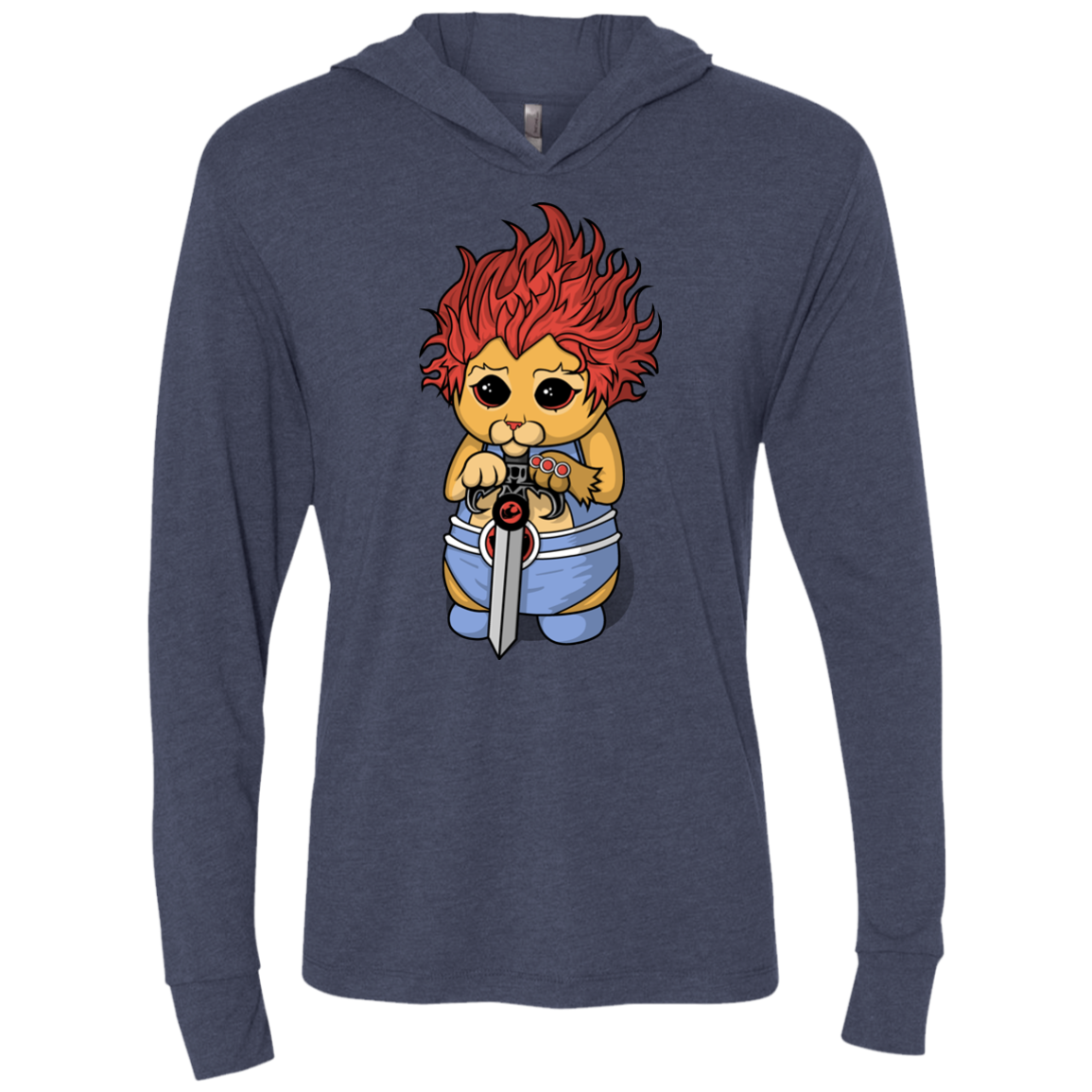 Thunder Kitty Triblend Long Sleeve Hoodie Tee