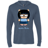 Hello Butts Triblend Long Sleeve Hoodie Tee