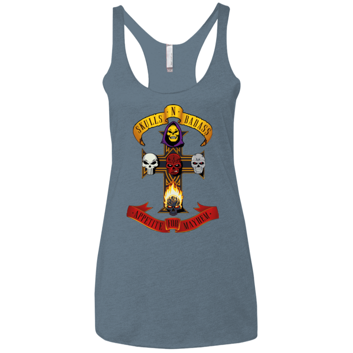Skull And Badass Women's Triblend Racerback Tank
