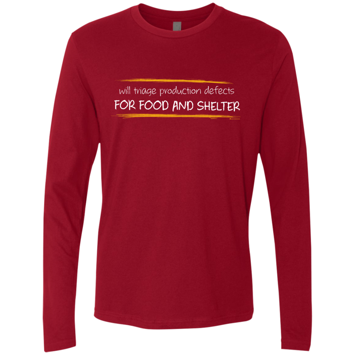 Triaging Defects For Food And Shelter Men's Premium Long Sleeve