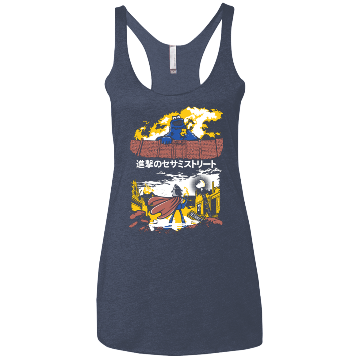 Attack on Sesame Street Women's Triblend Racerback Tank