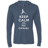 Keep Calm and Fly Casual Triblend Long Sleeve Hoodie Tee