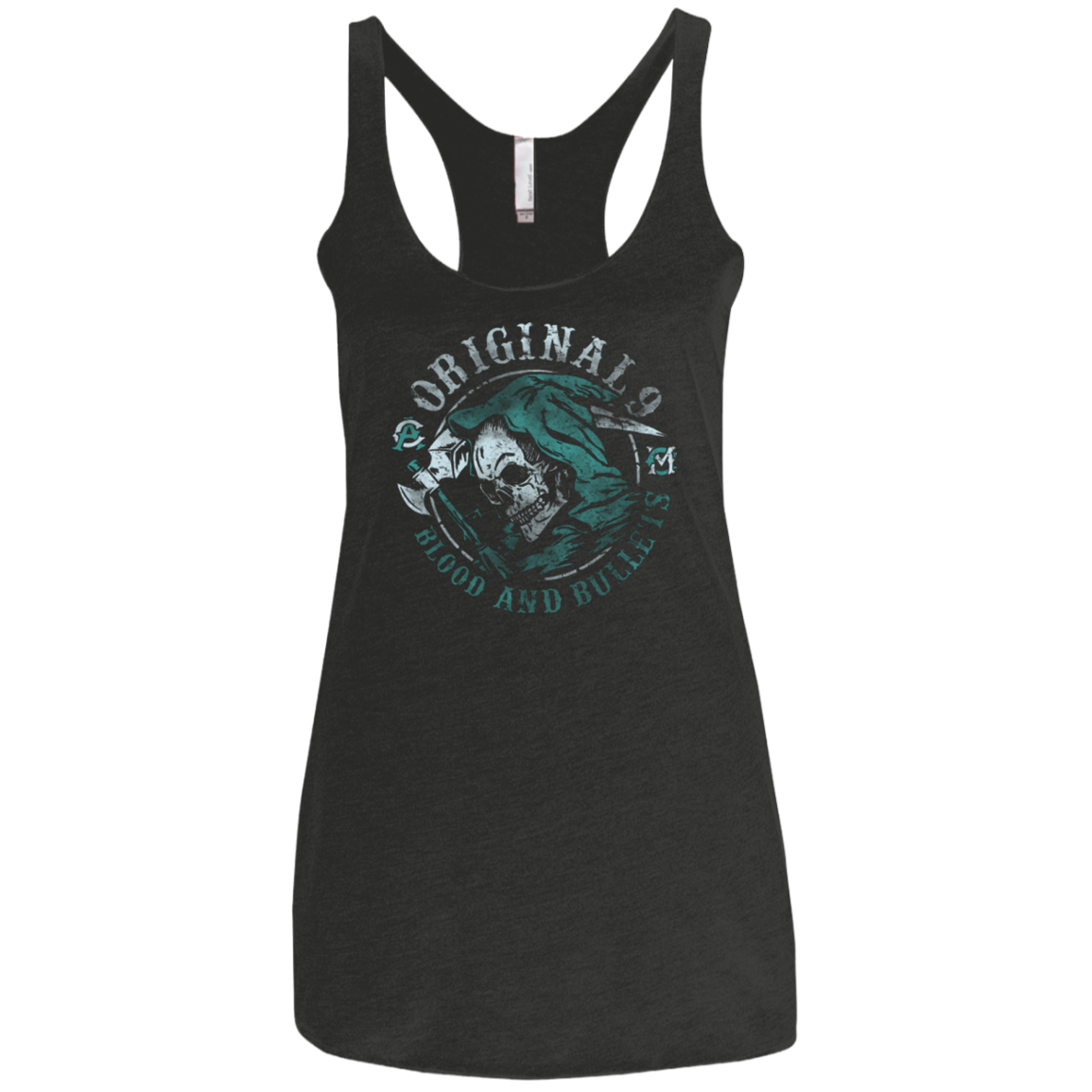 Blood and Bullets Women's Triblend Racerback Tank