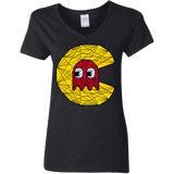Poly Pac Man Women's V-Neck T-Shirt