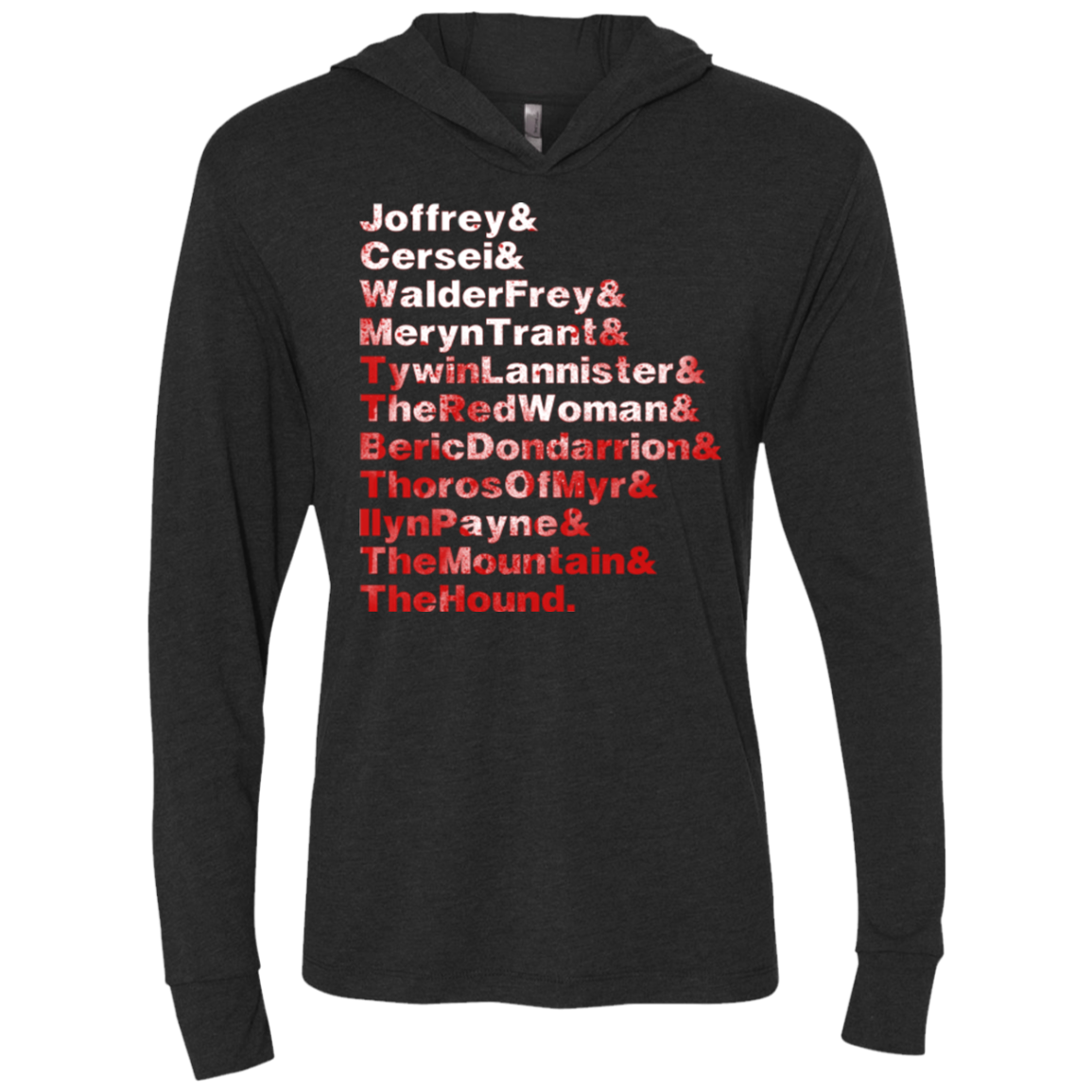 Aryas Kill List Triblend Long Sleeve Hoodie Tee