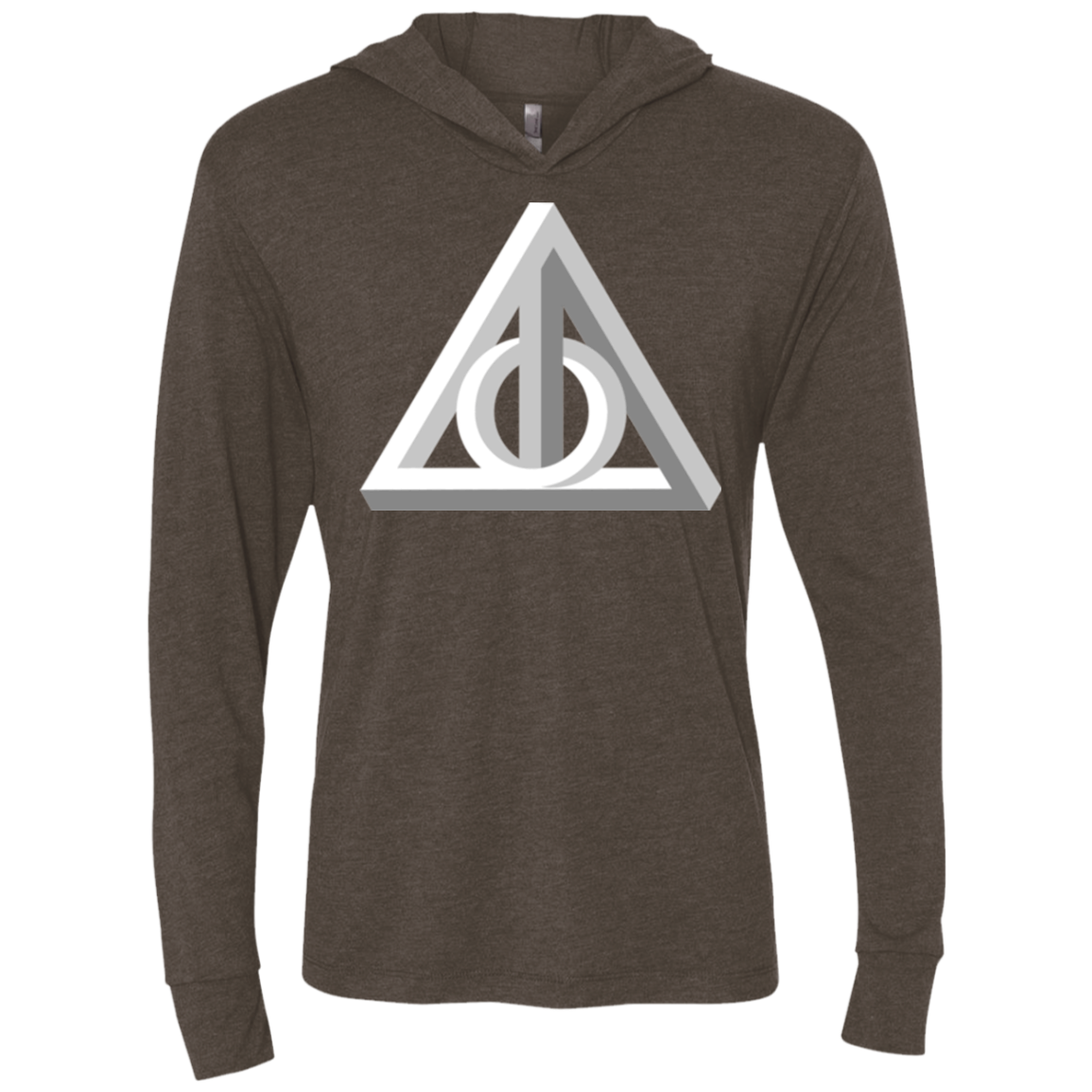 Deathly Impossible Hallows Triblend Long Sleeve Hoodie Tee