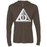 Deathly Impossible Hallows Triblend Long Sleeve Hoodie Tee
