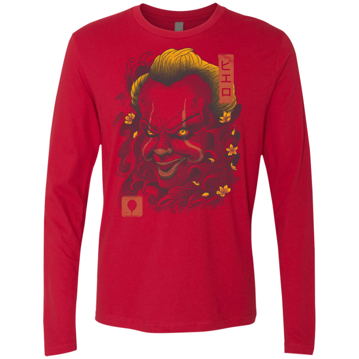 Oni Clown Mask Men's Premium Long Sleeve