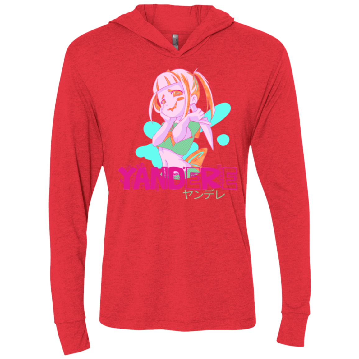 Yandere Triblend Long Sleeve Hoodie Tee