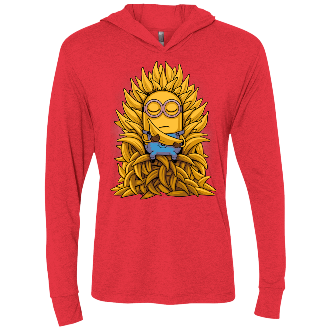 Banana Throne Triblend Long Sleeve Hoodie Tee