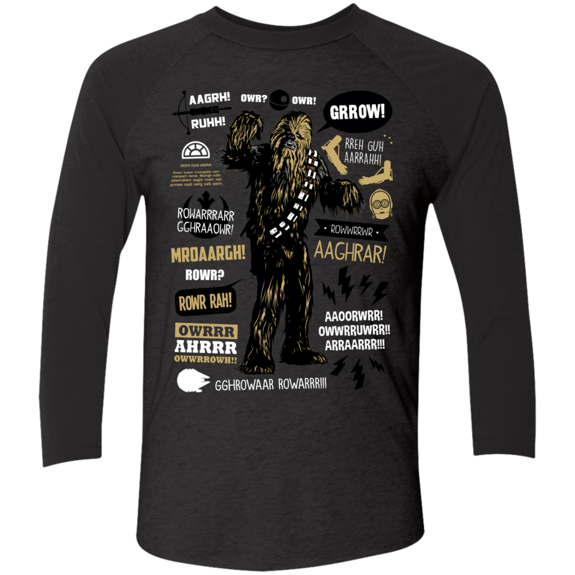 Wookie Famous Quotes Men's Triblend 3/4 Sleeve