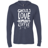 Ghouls Love Coffee Triblend Long Sleeve Hoodie Tee