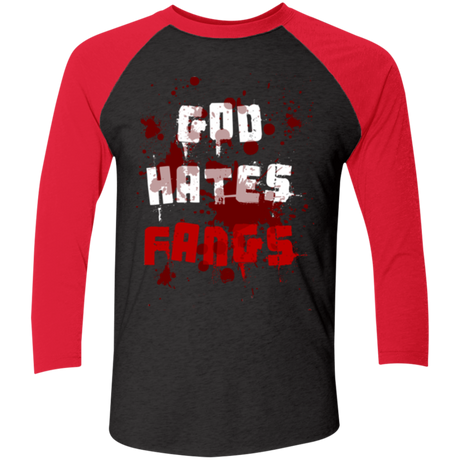 God hates fangs Men's Triblend 3/4 Sleeve