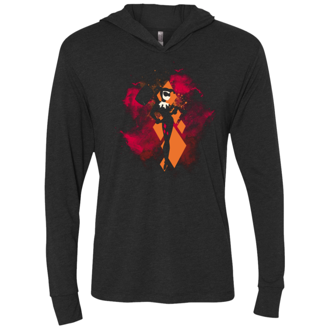 Quinn space Triblend Long Sleeve Hoodie Tee