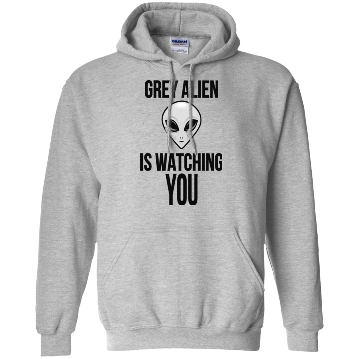 Grey Alien Pullover Hoodie