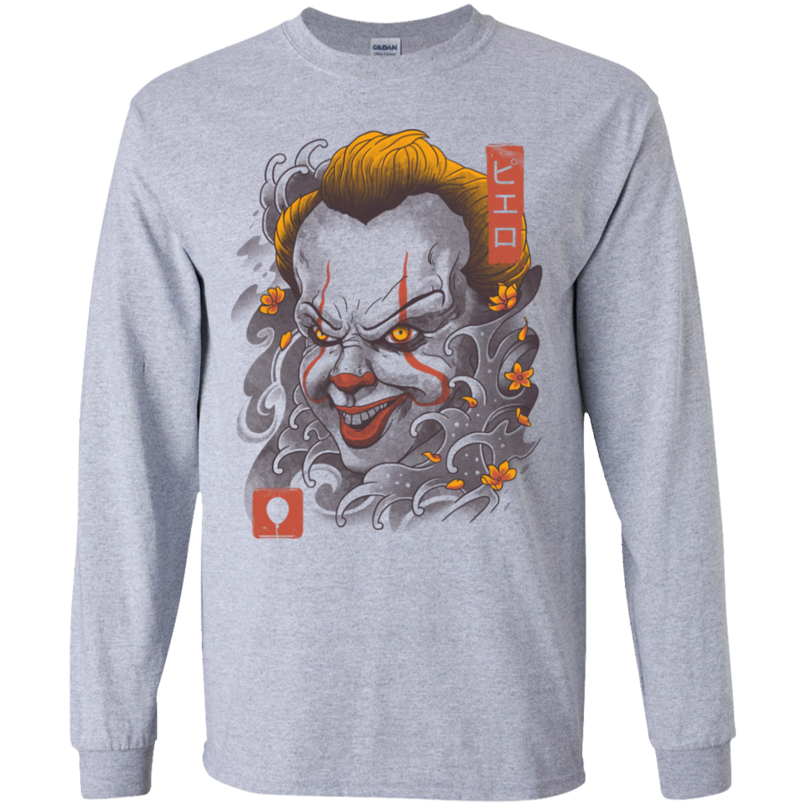 Oni Clown Mask Youth Long Sleeve T-Shirt