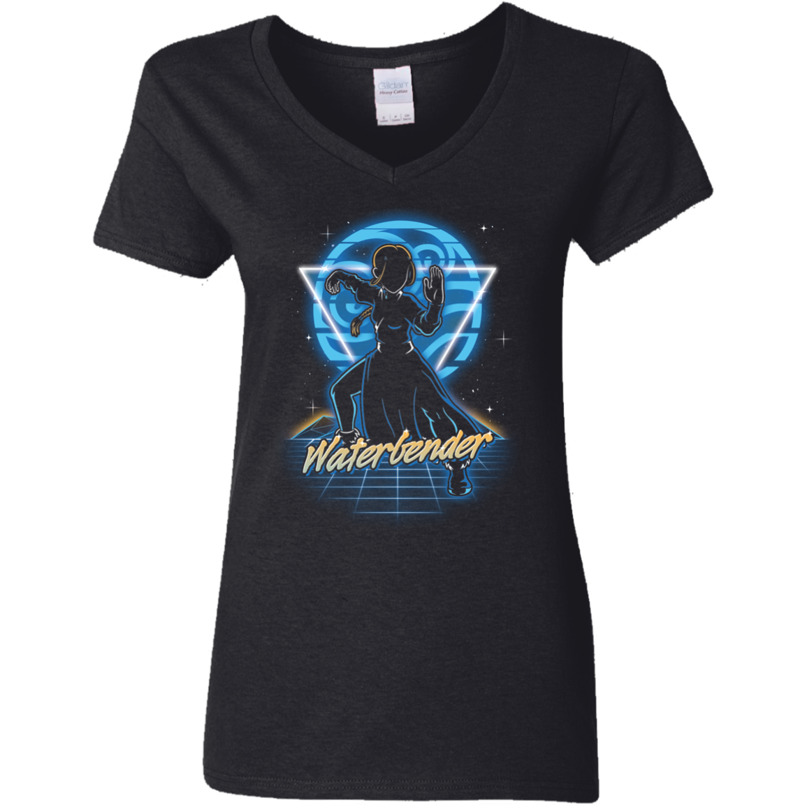 Retro Waterbender Women's V-Neck T-Shirt