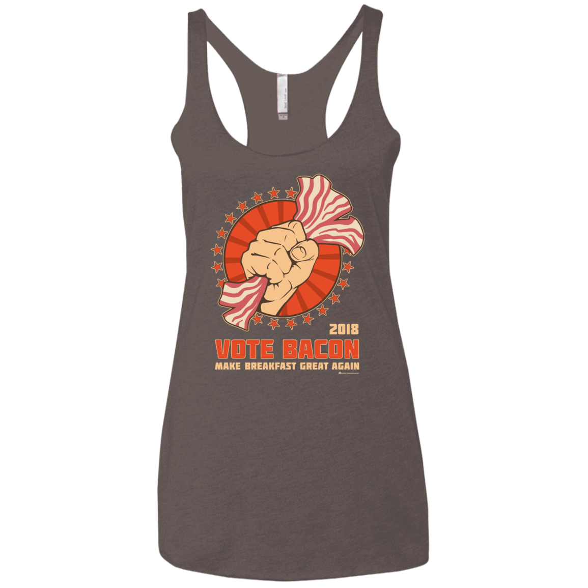 Vote Bacon In 2018 Women's Triblend Racerback Tank