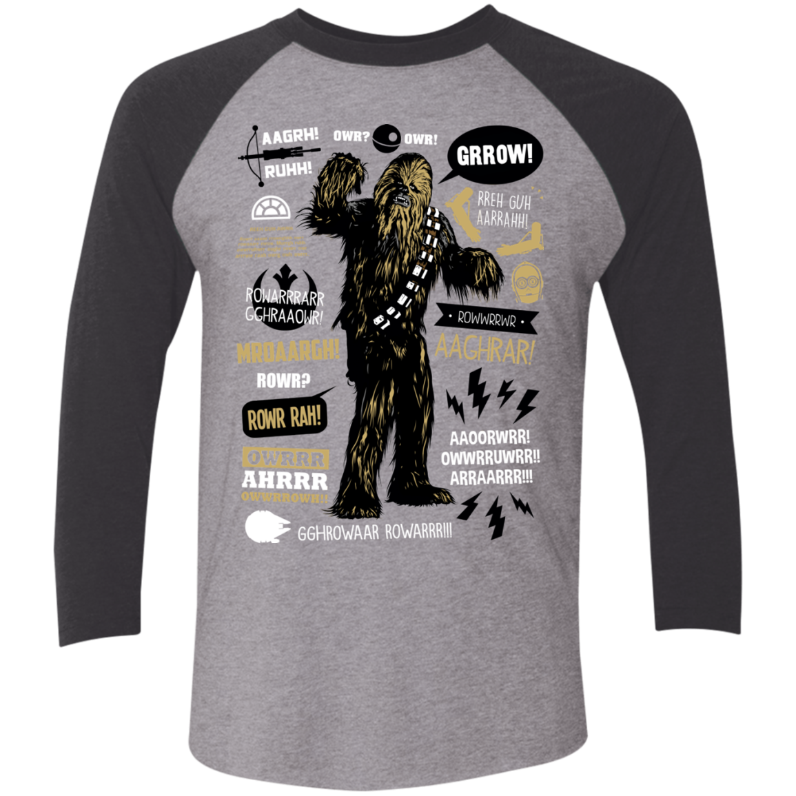 Wookie Famous Quotes Men's Triblend 3/4 Sleeve